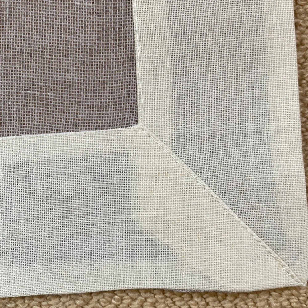 Gray and ivory embroidered Tablecloth & 4 napkins set from France NWOT